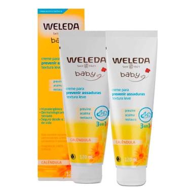 Imagem de Kit 2 Creme para Assadura de Bebê Calêndula Baby Weleda 120ML Proteção Natural contra Assaduras, Uso Diário desde o 1º Dia de Vida