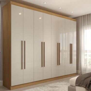 Imagem de Guarda-Roupa Casal Ele e Ela 8 Portas 4 Gavetas 8 Prateleiras Off Whit