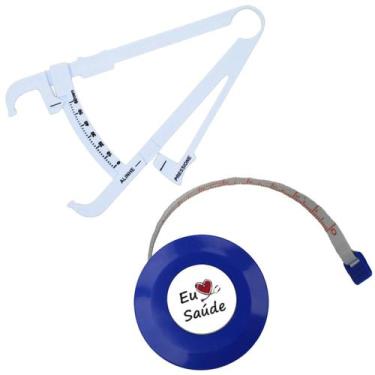 Imagem de Kit Avaliacao Fisica Medir Gordura Corporal Fita Metrica Imc Adipometr