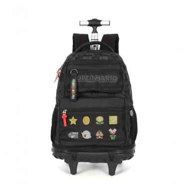 Imagem de Mochila Com Rodas Mario Bros Preto - Unico Preto