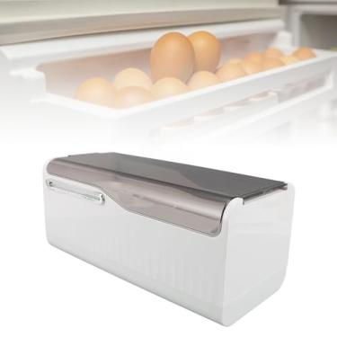 Imagem de Recipiente de Armazenamento de Ovos, Suporte para Ovos, Bandeja para Ovos, Bandeja de Armazenamento para Geladeira, Armário, Bancada (Branco Elegante)