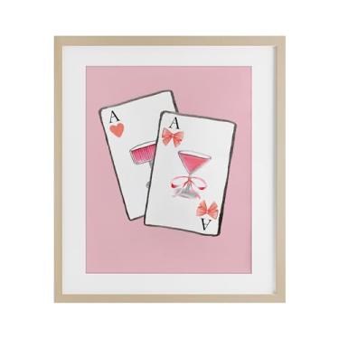 Imagem de Stupell Industries Cocktail Aces Cards Impressão emoldurada de bétula sob vidro, design de Nina Jacobs, 21 x 17