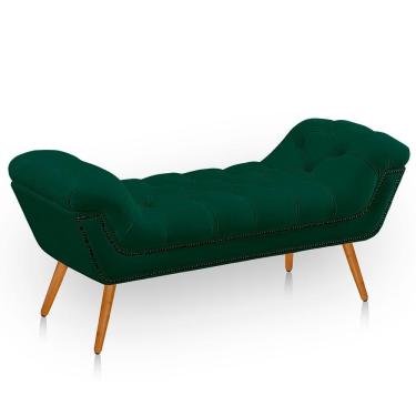 Imagem de Recamier Estofada Casal King Size Ayla Veludo Cor Verde Esmeralda