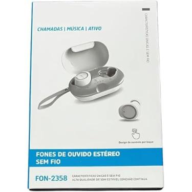 Imagem de Fone de Ouvido FON-2358, Bluetooth 5.0, Sem Fio, Base de Recarga, 6h de Reprodução, Cinza/Branco e Cinza/Preto