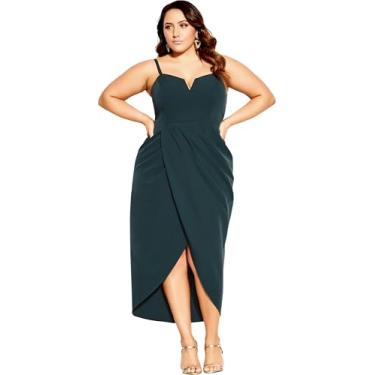 Imagem de City Chic Women's Apparel Vestido feminino City Chic Plus Size Sassy V Ff, Esmeralda, 23 Plus Size