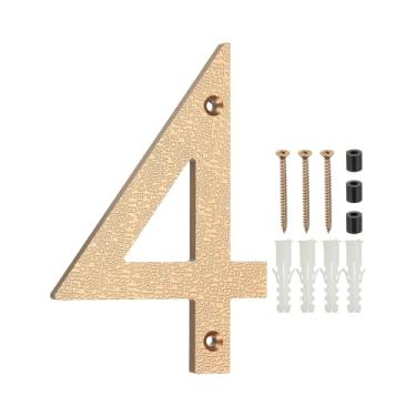 Imagem de PATIKIL Números de casa de 15 cm para o exterior, número 4 ABS textura de plástico flutuante número de casa moderna caixa de correio números de porta com kit de unhas para rua residencial ao ar livre