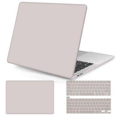 Imagem de Seorsok Compatível com MacBook Pro de 13 polegadas M2 2023,2022,2021-2016 A2338 M1 A2251 A2289 A2159 A1989 A1708 A1706, capa rígida de plástico e capa para teclado, cáqui