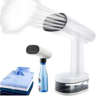 Imagem de Vaporizador de roupas portáteis, Com adaptador para garrafa externa, Ajuste de três velocidades, Visor LED, Tanque de água de 370 ml, Com escova, Adequado para todos os tecidos de roupas (220V)