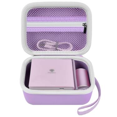 Imagem de Capa para Memoking T02/ para Phomemo M02/ T02/ M02S/ M02 pro/ Q30S/ M02X Mini impressora de bolso, suporte de armazenamento para etiquetas, papel adesivo térmico e cabo USB (apenas caixa) - roxo