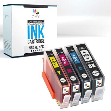 Imagem de CMYi Cartucho de tinta combo de substituição 564XL para impressoras HP PhotoSmart 5510, 5511, 5512, 5514, 5515, 5520, 5521, 5522, 5524, 5525, 6510, 6512, 6515, 6520 (1 preta, 1 ciano, 1 magenta, 1
