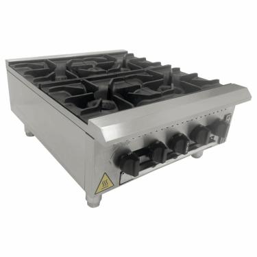 Imagem de Fogão Industrial de Mesa a Gás Venâncio Linha Prime 4 Queimadores Inox Grelha Ferro Fundido PFI04G