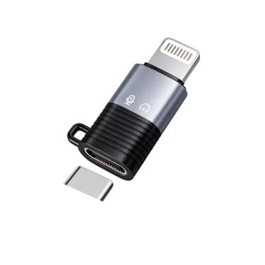 Imagem de HQB-STAR Adaptadores tipo C para Lightning para iPhone 11 12 13 14 Smartphone/PC/Mac Acessórios de conector de microfone sem fio substituição para DJI Mic Mini preto