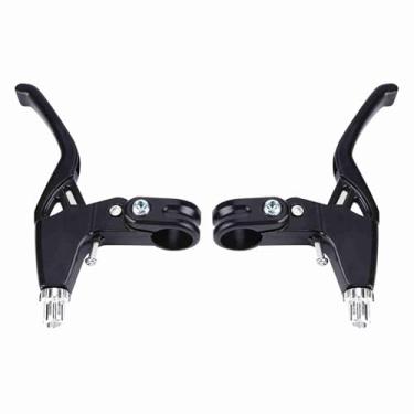 Imagem de YHG 1 par de alças de freio para bicicleta, alavancas de freio de liga de alumínio para mountain bike, bicicleta de estrada, bicicleta dobrável, diâmetro universal de 2,2 cm, Preto
