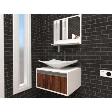 Imagem de Gabinete P/Banheiro C/cuba + Espelho Maranata 50 Western S/c - GABINET