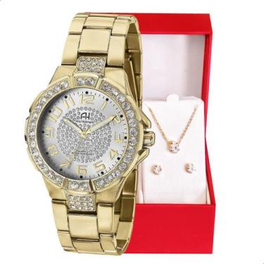 Imagem de Relógio Feminino Champion Ana Hickmann Analógico Dourado AH28384H Cris