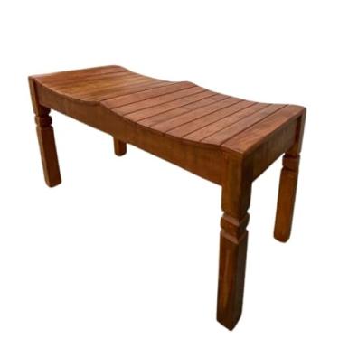 Imagem de Banco Madeira Maciça 2 Lugares banco de madeira Design Clássico e Confortável para Sala, Quarto ou Área de Leitura