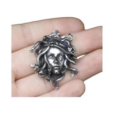 Imagem de Pingente De Liga De Zinco Medusa, Colar Retro De Cobra Em Aço Inoxidáv