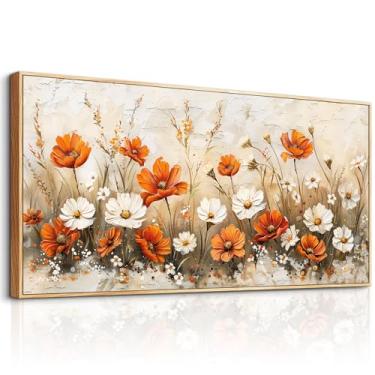 Imagem de Wapluam Arte de parede grande para sala de estar, impressões em tela, fazenda, natureza, flores silvestres, botânica, decoração de parede, pintura vintage, imagens de flores para quarto, escritório