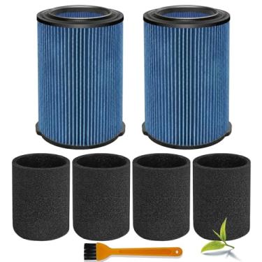 Imagem de LVJUSEN Filtros universais substituem CMXZVBE38776/ CMXZVBE38751 Filtro de poeira fina Craftsman, substitui o número 9-38751, serve para aspirador de pó de 5 a 20 galões 1988+, com capa de espuma