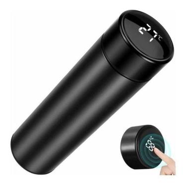 Imagem de Garrafa Térmica Inteligente Aço Sensor Display Digital Preto