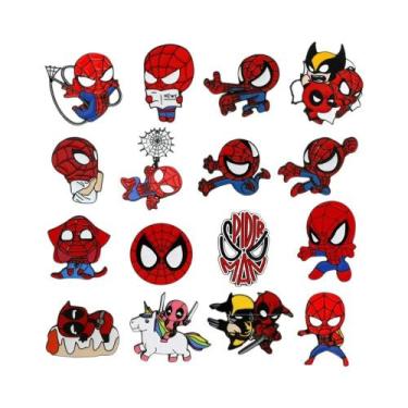 Imagem de Broche De Esmalte Do Homem-Aranha 8/16 Peças, Distintivo De Metal Dive
