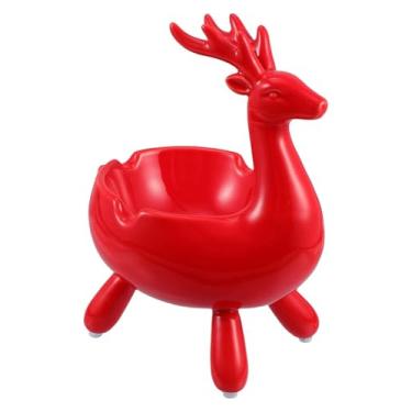 Imagem de Cinzeiro de chifre para cigarros Estatueta de cerâmica de veado para ambientes internos e externos, pátio, escritório, acessórios para casa