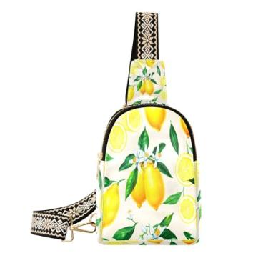 Imagem de CEBUGI Bolsa tiracolo feminina pequena de couro Lemon Pochete para trilhas, viagens ao ar livre