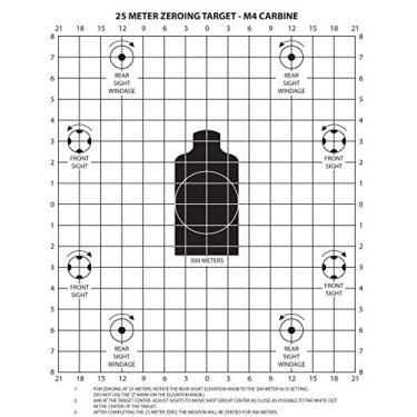 Imagem de PlusTactical M4 Carbine 25 Metros Alvo de Zeragem Em Bloco de Notas Ez Peel (Branco, Pacote com 50)