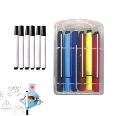 Imagem de Conjunto de marcadores de substituição de robô de desenho inteligente, 12 cores e 6 canetas de recarga, caneta de desenho de refil de robô de pintura para crianças em pré-escola e jardim de infância