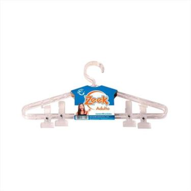 Imagem de Cabide Acrílico Calça Plástico Grosso kit 2 Roupa Presilha Loja Saia P