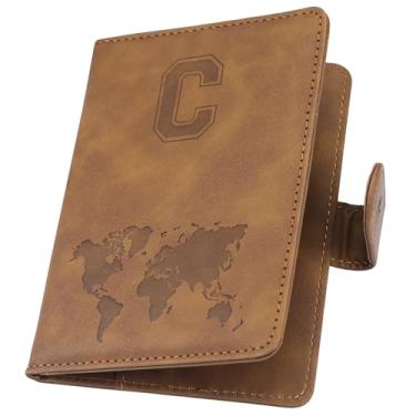 Imagem de ILIYAH Porta-passaporte personalizado – Capa para passaporte com bloqueio RFID, acessório essencial de viagem unissex, Marrom C, 11*1*15cm, Casual