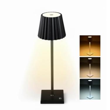 Imagem de Abajur de Mesa LED Recarregável Sem Fio Touch com 3 Tons de luz, Com Base Antiderrapante e USB-C, Luz para Quarto, Estudo e Home Office