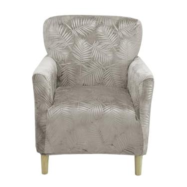 Imagem de NILUOH Capas elásticas para cadeira com braços, veludo grosso, 1 peça, capa de poltrona para banquete, antiderrapante, para sala de estar, protetor de móveis, escritório, recepção, leitura