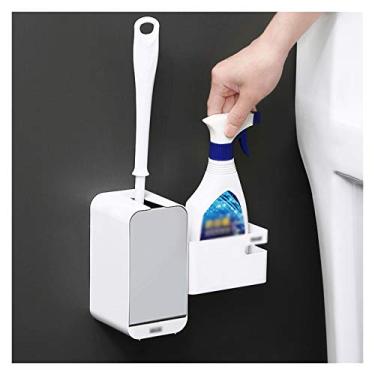Imagem de Escova de vaso sanitário para banheiro, escova de vaso sanitário, lavagem de 360 graus, suporte de escova de vaso sanitário, montagem na parede, conjunto de escovas de vaso sanitário de silicone