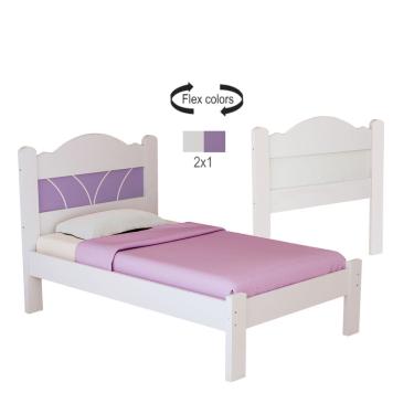 Imagem de Cama Alice Solteiro 100% MDF Estrado Reforçado Pés 7,5x4,5cm