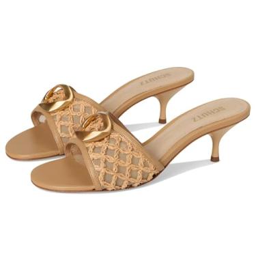 Imagem de SCHUTZ Sandália feminina Olga Kitten bordada, Caramelo/casca de ovo/madeira clara, 35