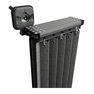 Imagem de VZQJHKMPXFS Conjunto de varão de cortina de chuveiro dobrável, cortina retrátil resistente à água, trocador multifuncional portátil, sem furadeira, para janela de banheiro, armário RV, cinza, 3 dobras