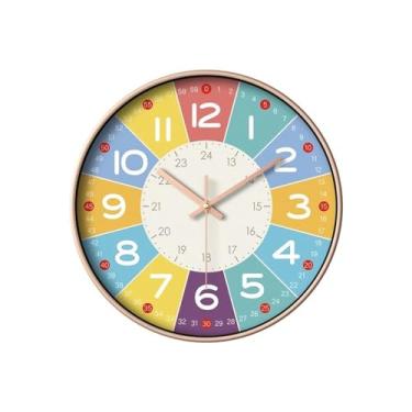 Imagem de KHUTRW3D Relógio de parede de desenho animado de cozinha, educação infantil, relógio de parede de 20 cm, relógio adorável para casa, relógio decorativo de parede criativo, decoração