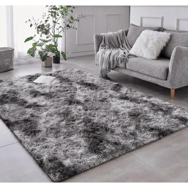 Imagem de Tapete Sala Felpudo Peludo Mesclado Cinza 200 X 200 Cm