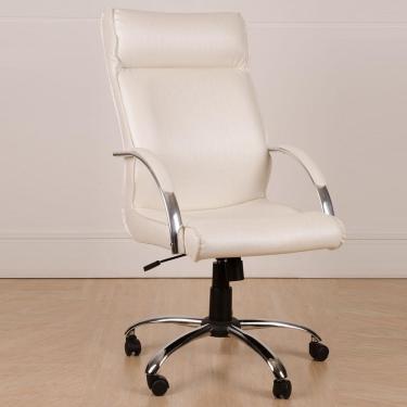 Imagem de Cadeira Escritório Giratória Presidente Sintético Branco