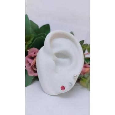 Imagem de Kit Com 3 Brincos Morgana  Banhados A Prata - Esfera + Cilíndricos