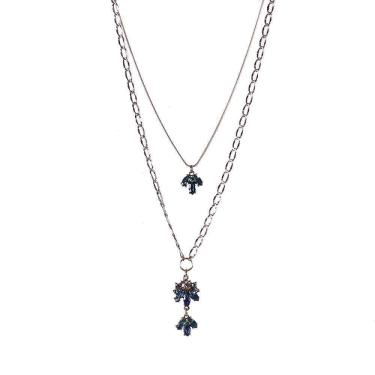 Imagem de Colar Armazem Rr Bijoux Duplo Pedra Azul E Verde