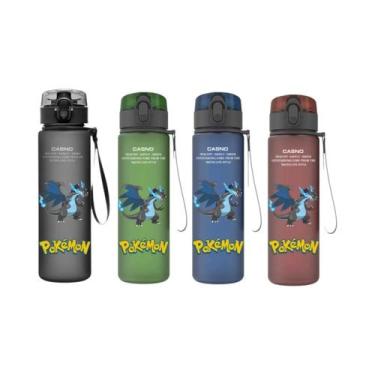 Imagem de Garrafa De Água Plástica De 560ML Do Pokémon Pikachu, Squirtle E Bulba