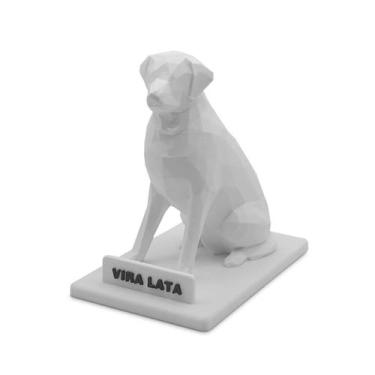 Imagem de Escultura Decorativa Cachorro Vira-Lata - 3D Think BR, Branco