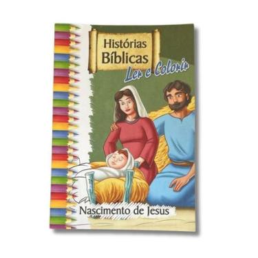 Imagem de Livro Histórias Bíblicas Ler E Colorir- Nascimento De Jesus - Rideel