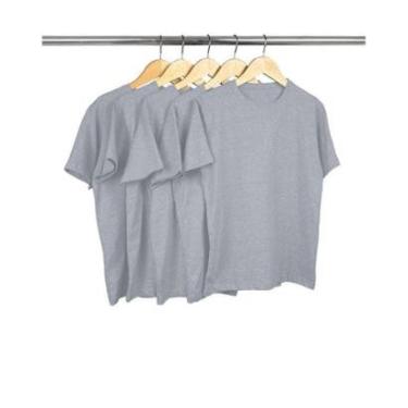 Imagem de Kit 5 Camisetas Juvenil Básica Lisa 100% Algodão Premium-Unissex