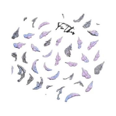 Imagem de Adesivos De Unhas Com Asas De Borboleta Pretas E Roxas, Decalques De M