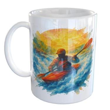 Imagem de Caneca Porcelana Canoagem Caiaque Kaiak - Pense Canecas, Branco