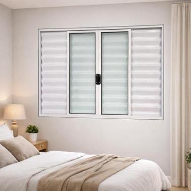 Imagem de Janela Veneziana 6 Folhas Alumínio Branco 120x120 - Brecorimo