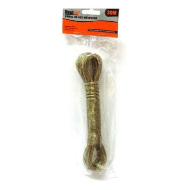 Imagem de Arame Cabo Aço Revestido Reforçado Varal Multi Uso 2mm 20mt - BESTFER